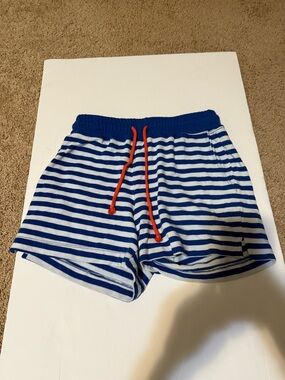 Sundry Blue & White Striped Athletic Shorts with Red Drawstring